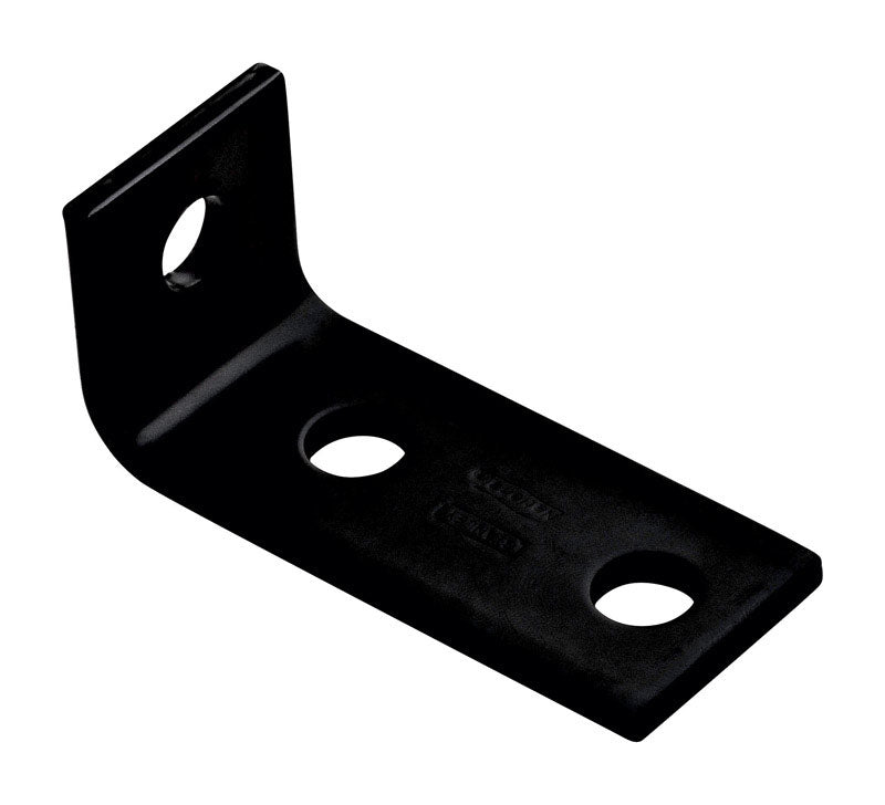 NATIONAL HARDWARE - National Hardware 3.5 in. H X 1.5 in. W X 0.188 in. D Black Carbon Steel Inside Corner Brace