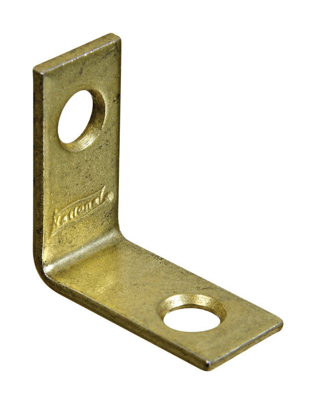 NATIONAL HARDWARE - National Hardware 1 in. H X 0.5 in. W X 0.07 in. D Brass-Plated Steel Inside Corner Brace