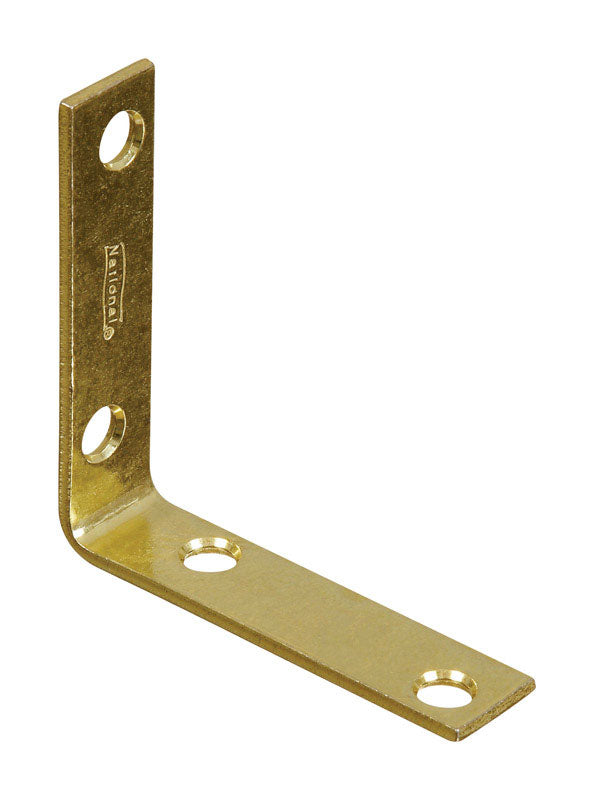 NATIONAL HARDWARE - National Hardware 2.5 in. H X 0.63 in. W X 0.08 in. D Brass-Plated Steel Inside Corner Brace