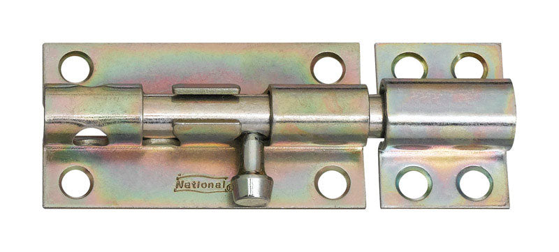 NATIONAL HARDWARE - National Hardware 4 in. L Zinc-Plated Steel Heavy Duty Barrel Bolt 1 pk