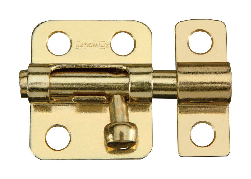 NATIONAL HARDWARE - National Hardware Brass-Plated Gold Steel Window Bolt 2 in. L 1 pk