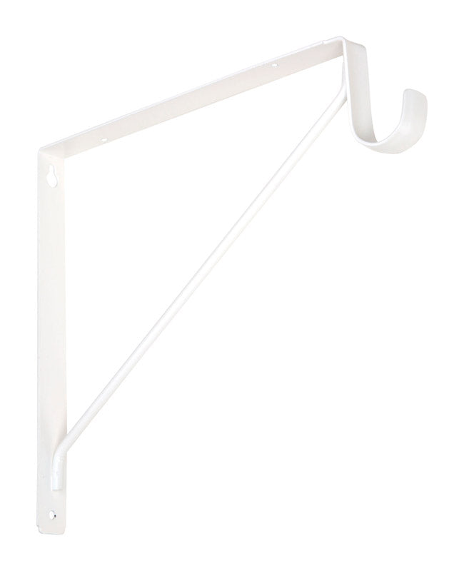 NATIONAL HARDWARE - National Hardware White Steel Shelf/Rod Bracket 12.45 in. L 125 lb - Case of 20
