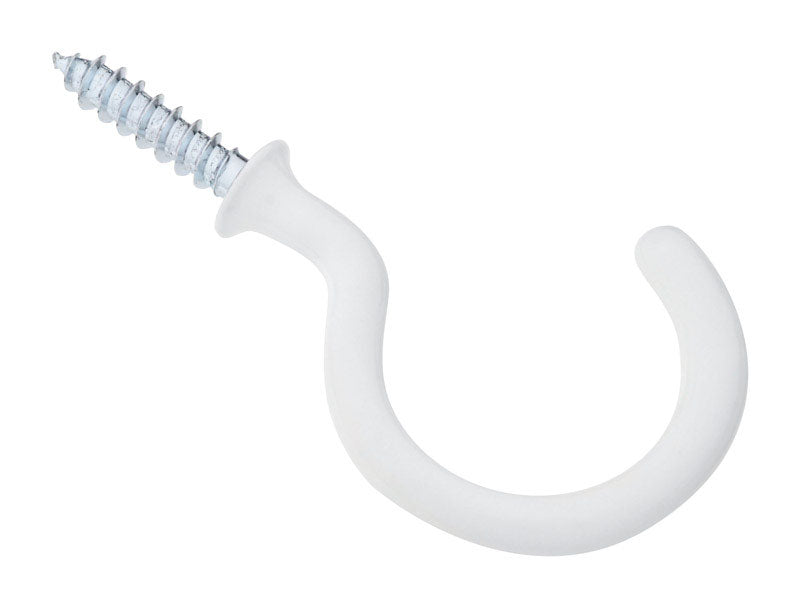 NATIONAL HARDWARE - National Hardware Vinyl Coated White Steel 1-1/2 in. L Cup Hook 15 lb 2 pk