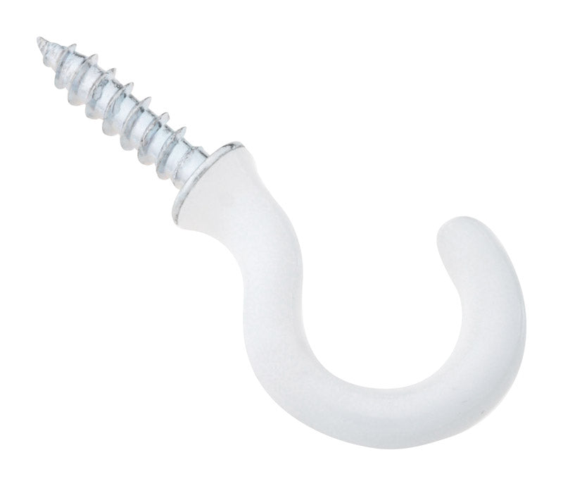 NATIONAL HARDWARE - National Hardware Vinyl Coated White Steel 3/4 in. L Cup Hook 10 lb 5 pk