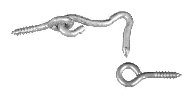 NATIONAL HARDWARE - National Hardware Zinc-Plated Silver Steel 1 in. L Hook and Eye 2 pk