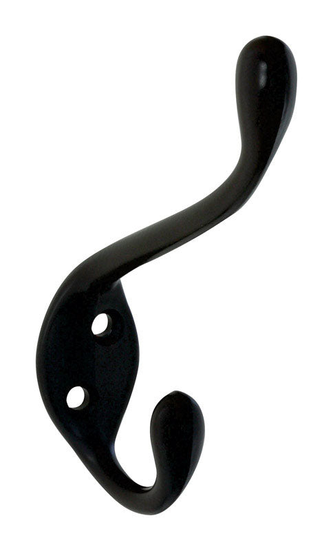 NATIONAL HARDWARE - National Hardware 4.59 in. L Oil Rubbed Bronze Black Zinc Heavy Duty Garment Hook 35 lb. cap. 1 pk