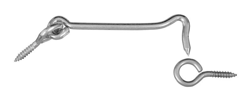 NATIONAL HARDWARE - National Hardware 6 in. L Zinc-Plated Silver Steel Gate Hook w/Screw Eye 1 pk