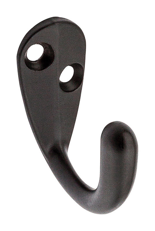 NATIONAL HARDWARE - National Hardware 1.47 in. L Oil Rubbed Bronze Brown Zinc Clothes Hook 35 lb. cap. 1 pk