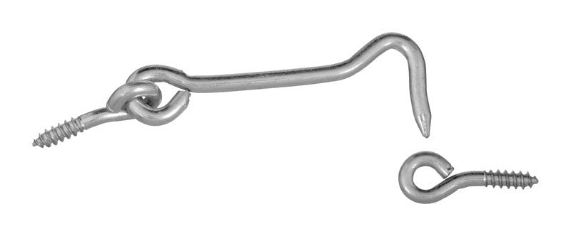 NATIONAL HARDWARE - National Hardware Zinc-Plated Silver Steel 3 in. L Hook and Eye 2 pk