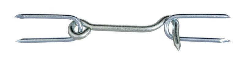 NATIONAL HARDWARE - National Hardware 4 in. L Zinc-Plated Silver Steel Gate Hook w/Staples 1 pk