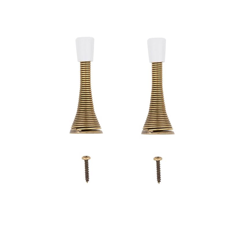 NATIONAL HARDWARE - National Hardware 3 in. L Steel w/Rubber Tip Antique Brass Gold Spring Door Stop Mounts to wall