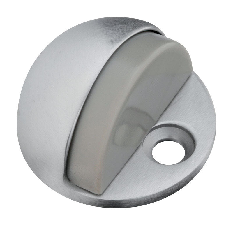 NATIONAL HARDWARE - National Hardware Solid Brass w/Rubber Bumper Chrome Silver Door Stop Mounts to floor 1.75 in.