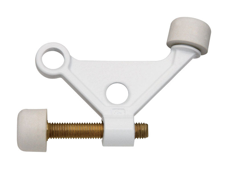 NATIONAL HARDWARE - National Hardware Zinc w/Rubber Tip White Hinge Pin Door Stop Mounts to door