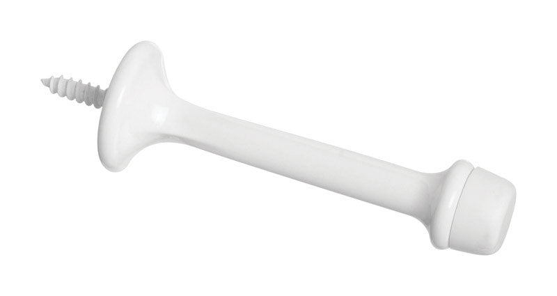 NATIONAL HARDWARE - National Hardware 3 in. L Zinc w/Rubber Tip White Rigid Door Stop Mounts to wall