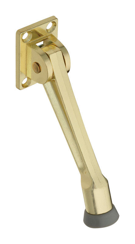 NATIONAL HARDWARE - National Hardware 5 in. W Zinc w/Rubber Tip Brass Kick-Down Door Holder Mounts to door