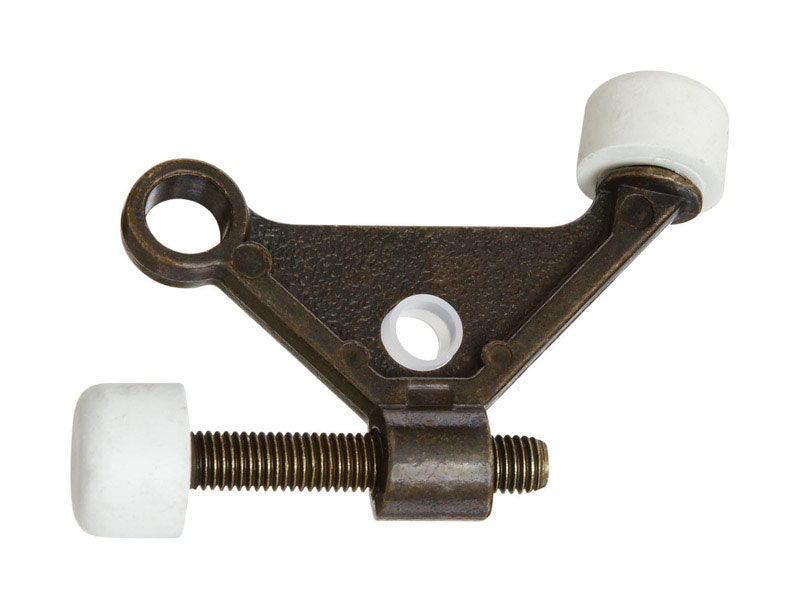 NATIONAL HARDWARE - National Hardware Zinc w/Rubber Tip Antique Brass Bronze Hinge Pin Door Stop Mounts to door