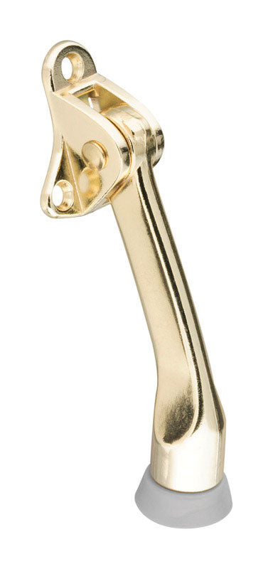 NATIONAL HARDWARE - National Hardware 4 in. L Zinc w/Rubber Tip Brass Gold Door Stop Mounts to door