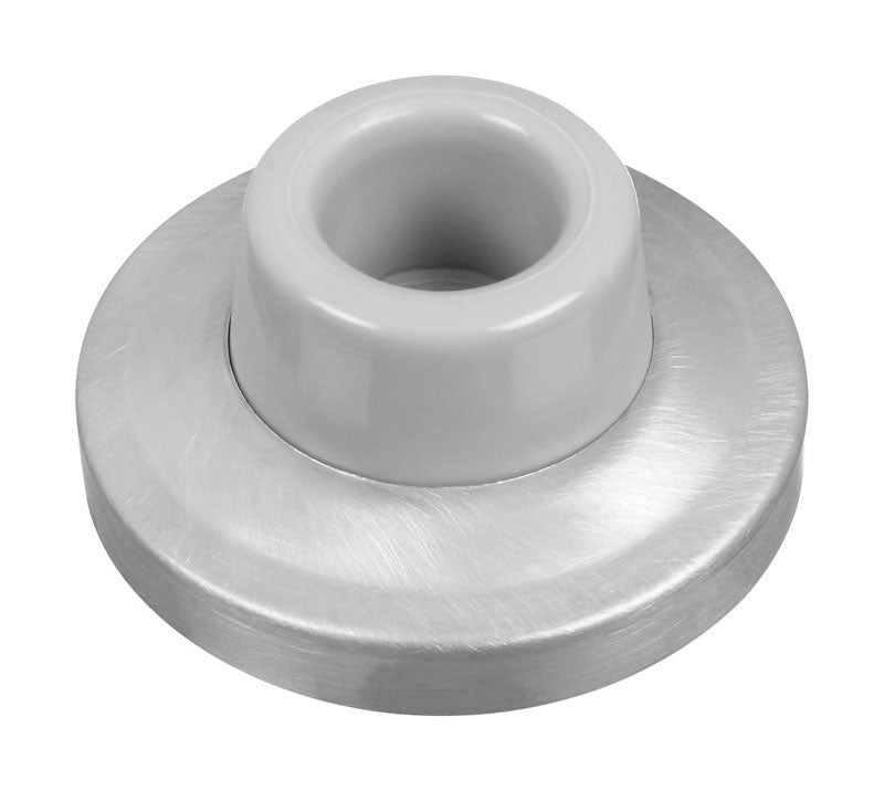 NATIONAL HARDWARE - National Hardware Solid Brass w/Rubber Bumper Chrome Silver Wall Door Stop Mounts to wall 2.34 in.