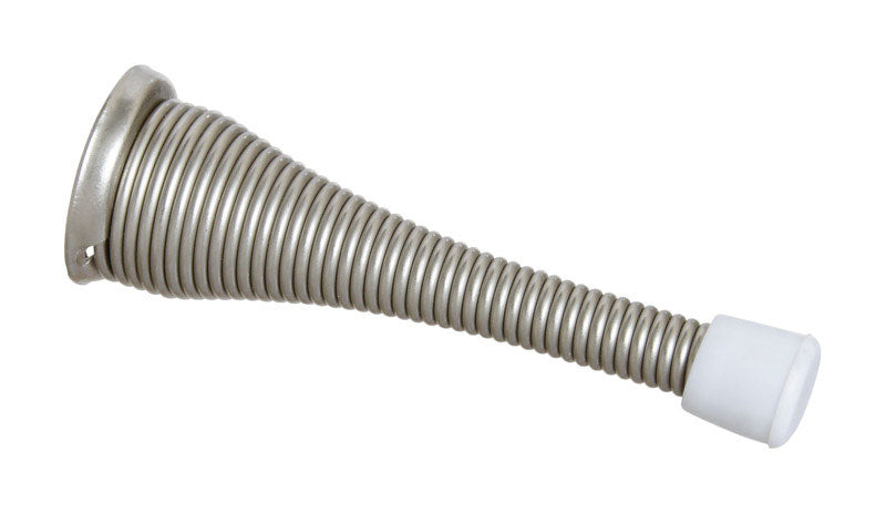 NATIONAL HARDWARE - National Hardware Steel w/Plastic Tip Satin Nickel Silver Spring Door Stop Mounts to wall