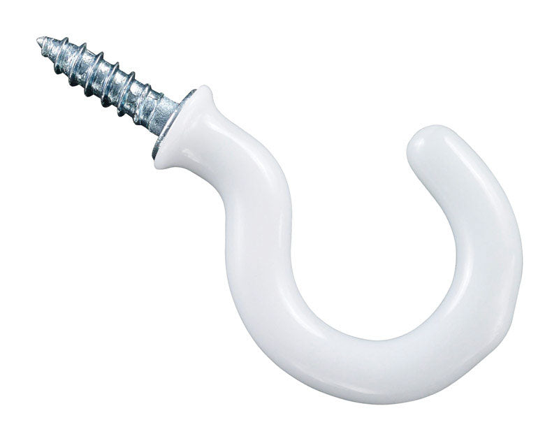 NATIONAL HARDWARE - National Hardware Vinyl Coated White Steel 1 in. L Cup Hook 13 lb 30 pk