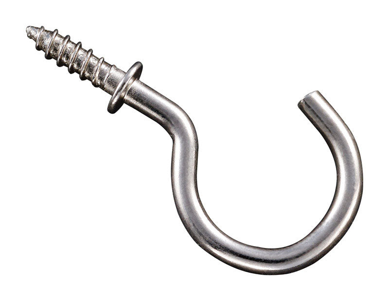 NATIONAL HARDWARE - National Hardware Nickel Plated Silver Steel Cup Hook 13 lb 30 pk