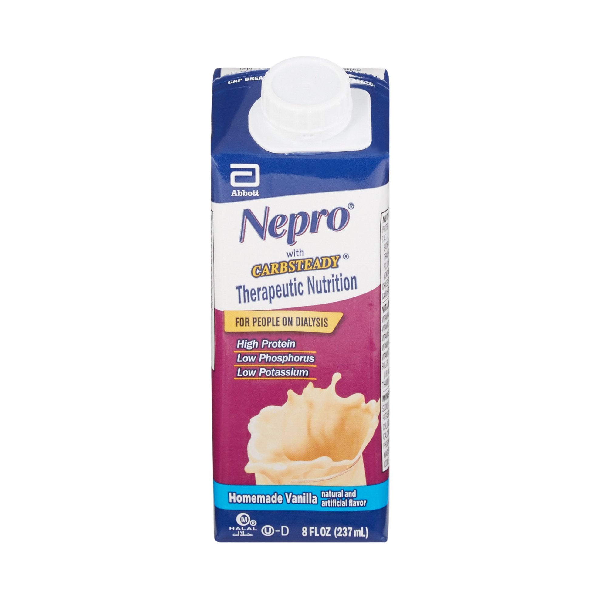 Abbott Nutrition - Oral Supplement Nepro® with Carbsteady® Homemade Vanilla Flavor Liquid 8 oz. Reclosable Carton [24/CS]