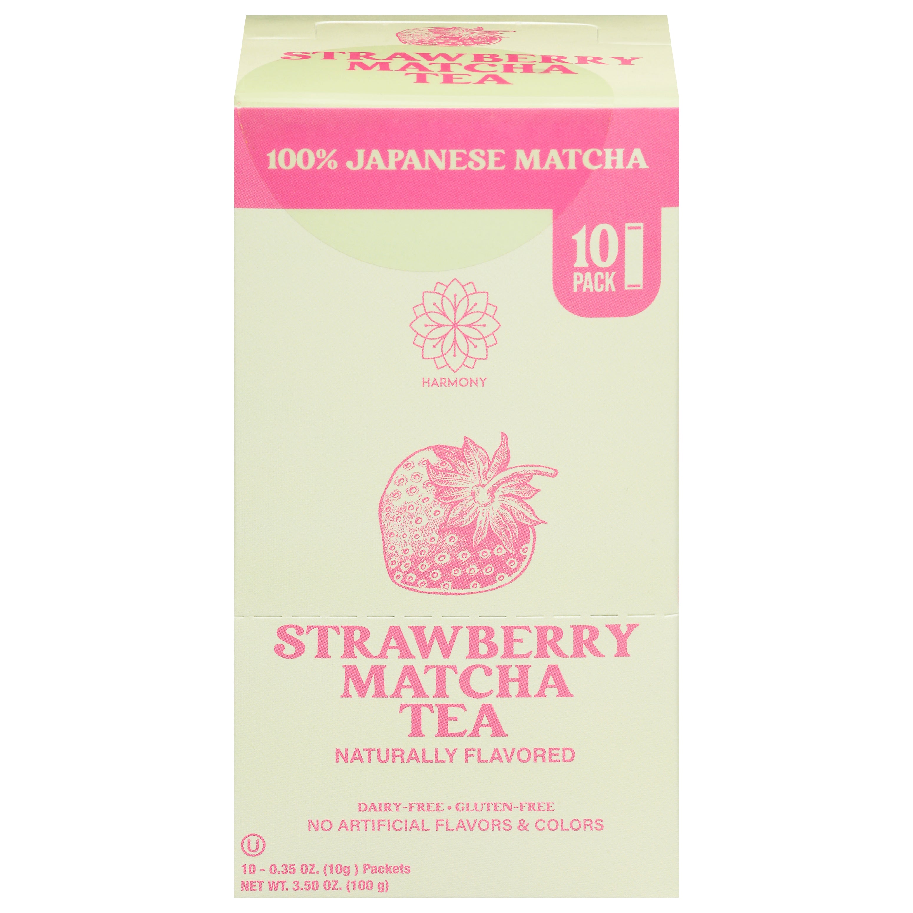 Harmony Strawberry Matcha Tea 10 - 0.35 oz Packs - Case of 6