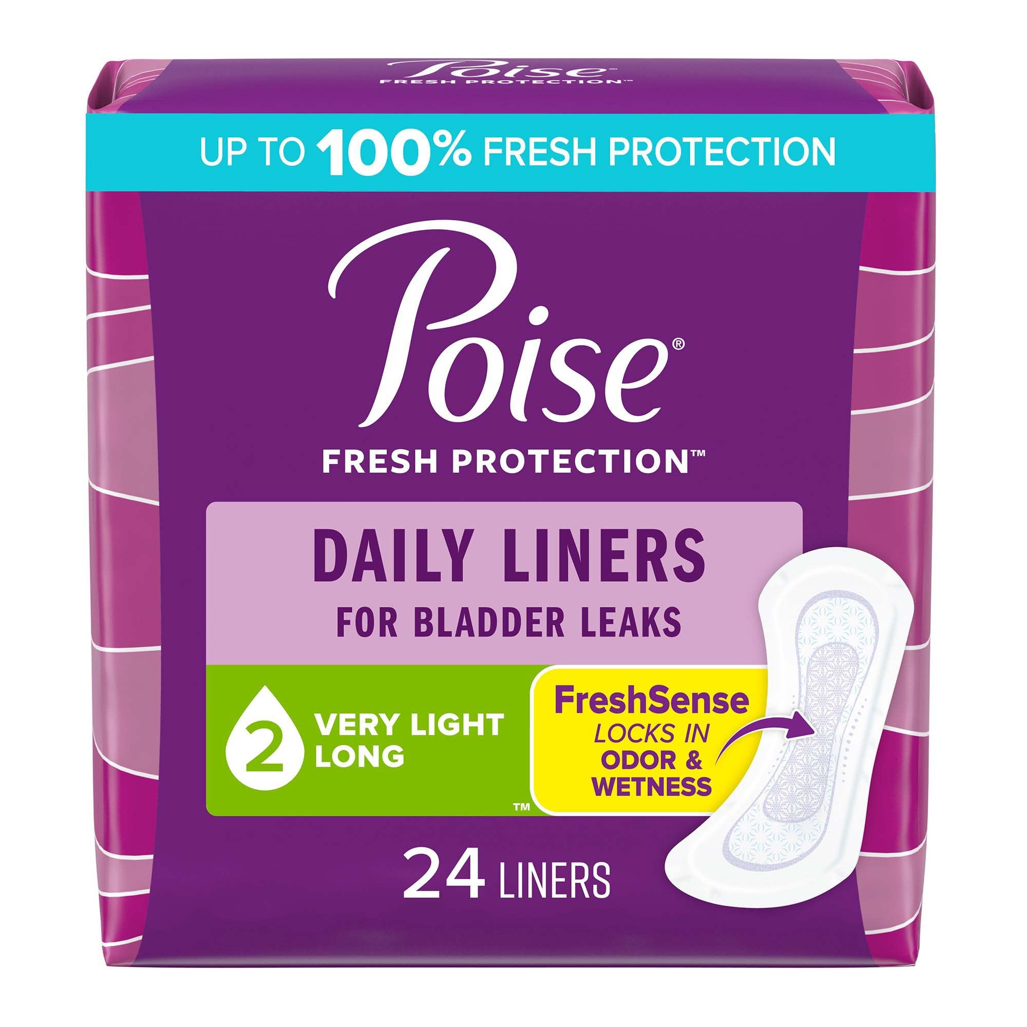 Kimberly Clark - Bladder Control Pad Poise® Fresh Protection™ 8-1/2 Inch Length Light Absorbency Sodium Polyacrylate Core One Size Fits Most [24/PK]