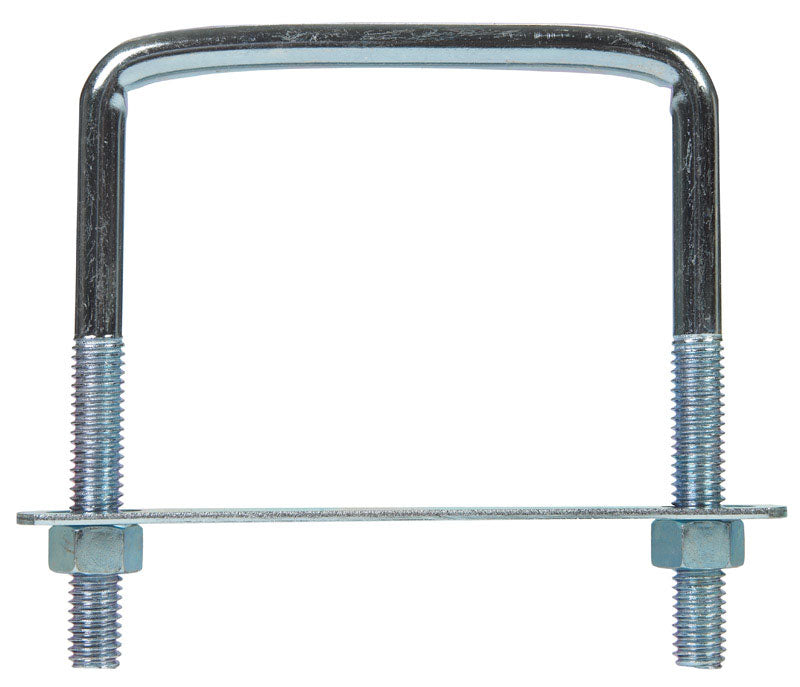 HAMPTON - Hampton 3/8 in. X 3-3/4 in. W X 4 in. L Coarse Zinc-Plated Steel Lumber Size Square Bend U-Bolt - Case of 5