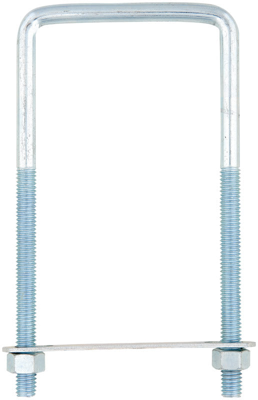 HAMPTON - Hampton 3/8 in. X 3-5/8 in. W X 7 in. L Coarse Zinc-Plated Steel Lumber Size Square Bend U-Bolt - Case of 5