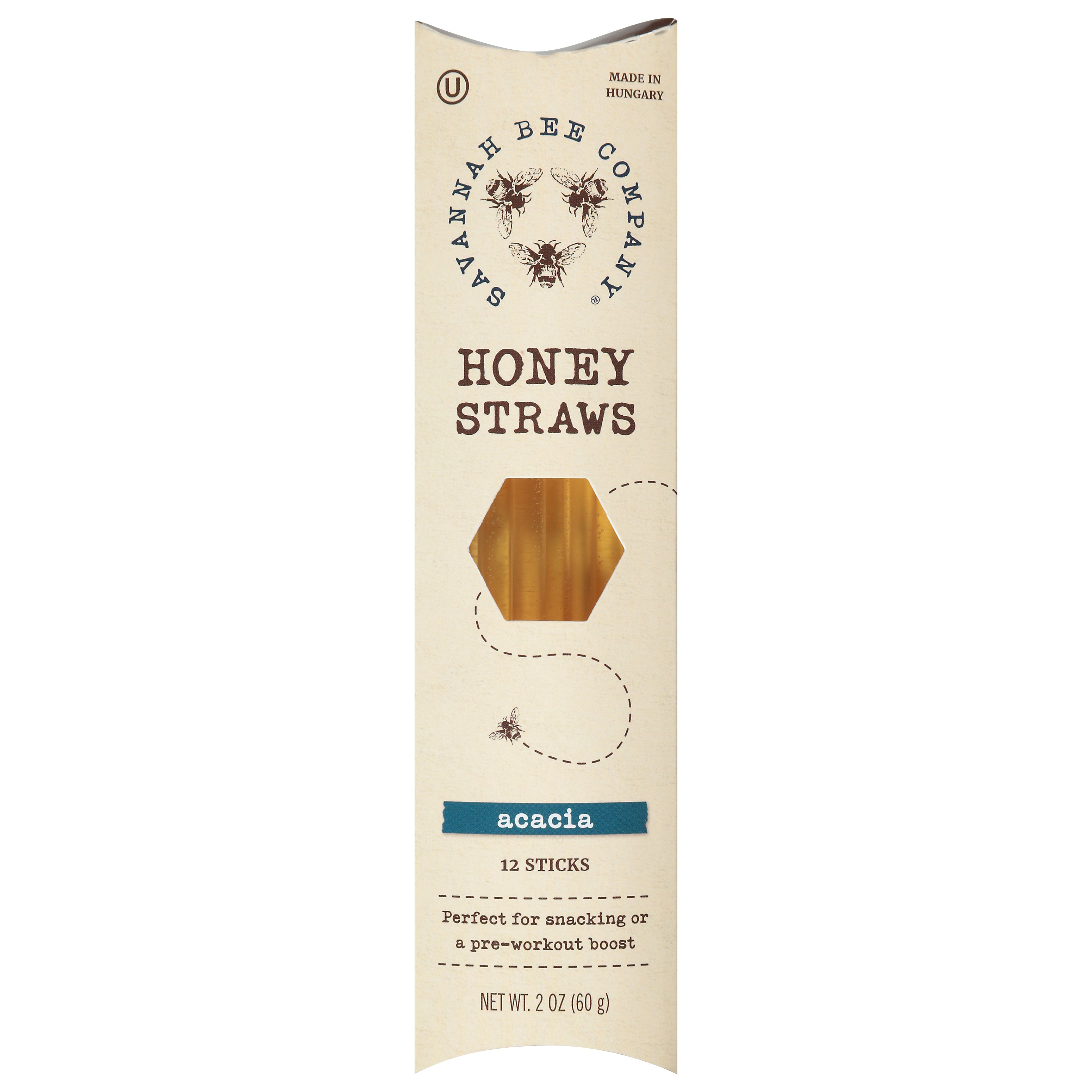 Savannah Bee Company Acacia Honey Straws 12 Sticks - Case of 12