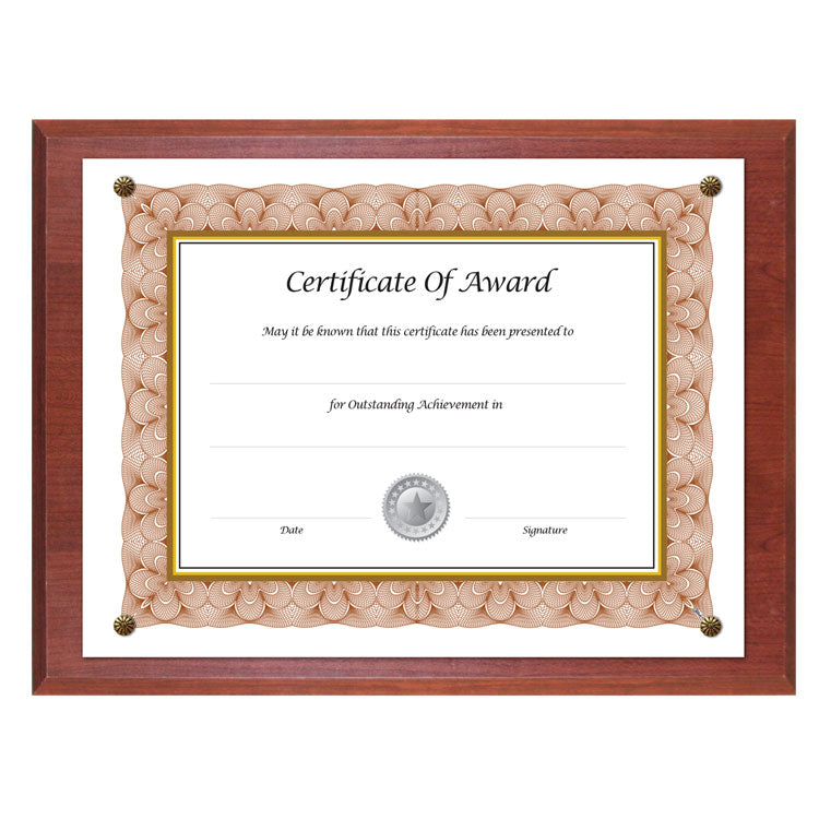NuDell - Award-A-Plaque Document Holder, Acrylic/Plastic, 10.5 x 13, Mahogany
