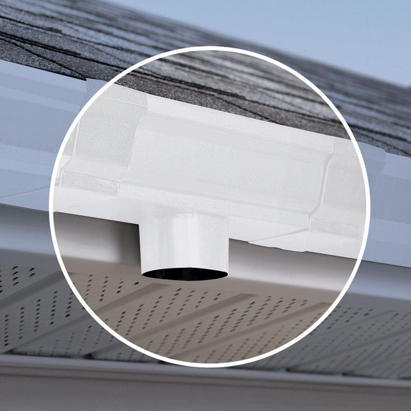 AMERIMAX - Amerimax 3.5 in. H X 5 in. W X 10 in. L White Aluminum K End w/Drop