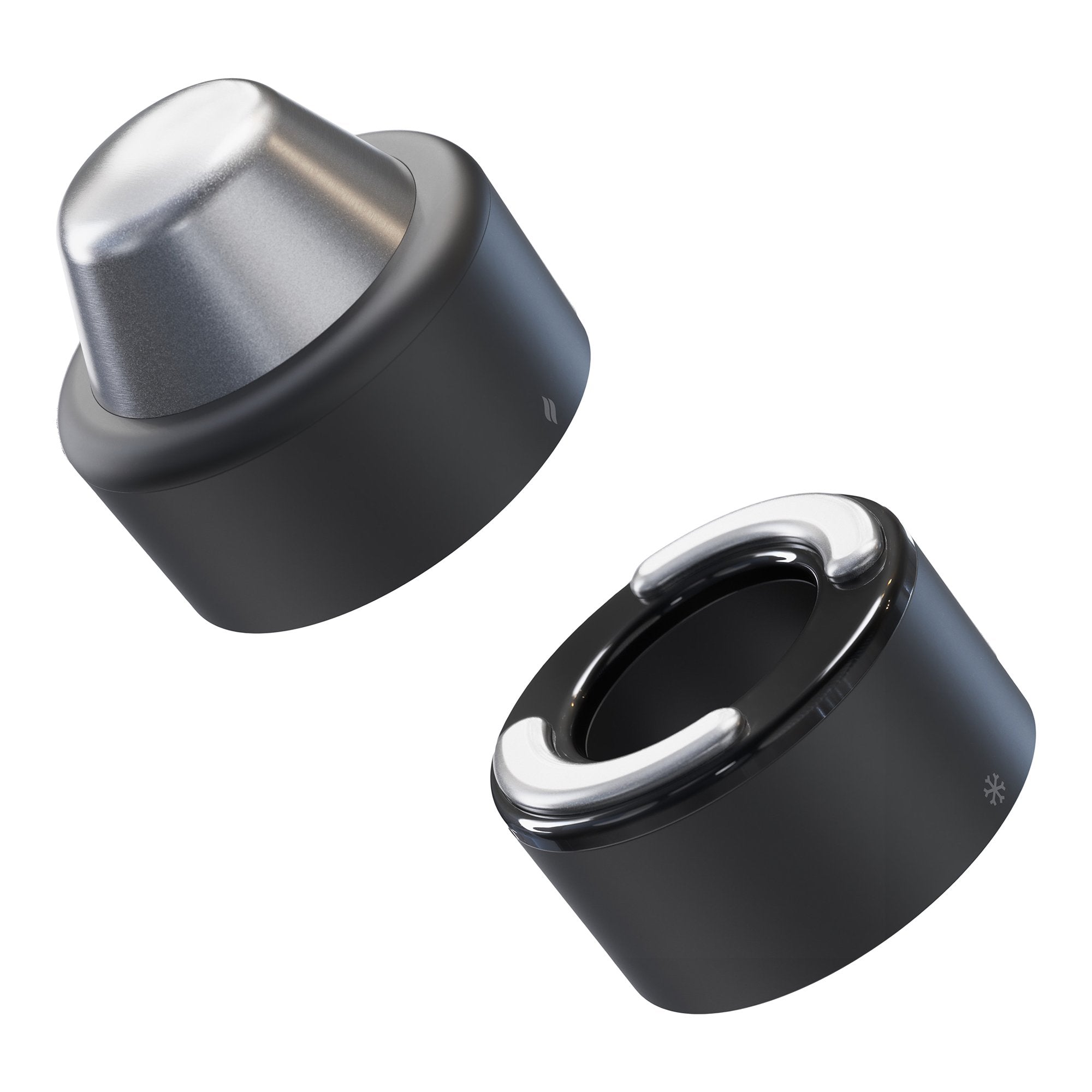 Therabody Inc - Hand-Held Face Massager & Cleanser Attachment TheraFace Hot and Cold Rings - Black 1 Hot Ring, 1 Cold Ring, Travel Pouch [1/EA]