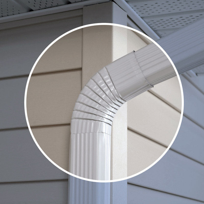 AMERIMAX - Amerimax 2 in. H X 3 in. W X 17 in. L White Aluminum B Gutter Elbow