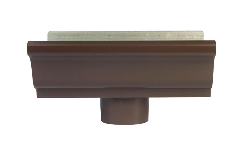 AMERIMAX - Amerimax 5.5 in. H X 10 in. W X 5.5 in. L Brown Aluminum K Gutter End with Drop - Case of 12