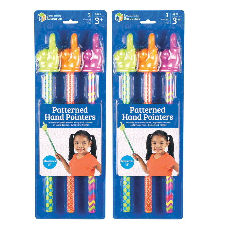 LEARNING RESOURCES - Patterned Hand Pointers, 3 Per Pack, 2 Packs