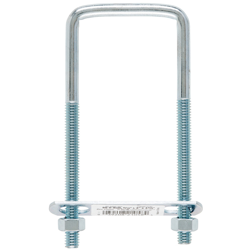 HAMPTON - Hampton 5/16 in. X 2 in. W X 4-3/4 in. L Coarse Zinc-Plated Steel Square Bend U Bolt - Case of 10