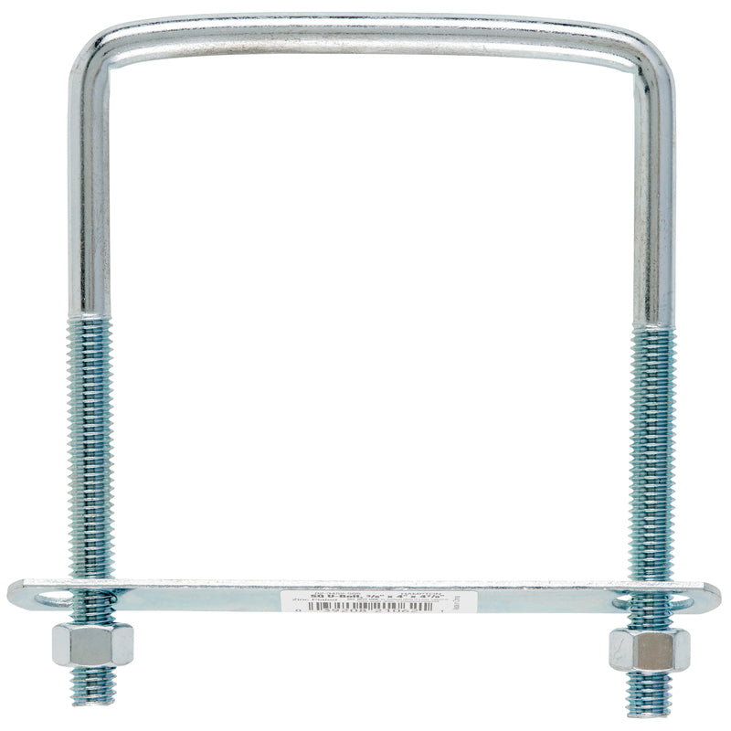 HAMPTON - Hampton 3/8 in. X 4 in. W X 5 in. L Coarse Zinc-Plated Steel Square Bend U Bolt - Case of 10
