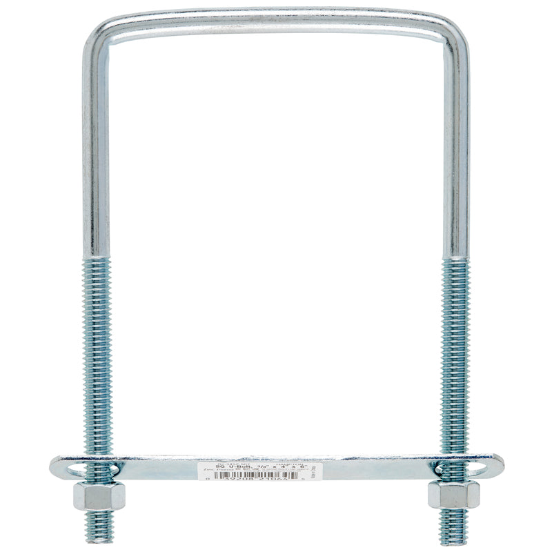 HAMPTON - Hampton 3/8 in. X 4 in. W X 6 in. L Coarse Zinc-Plated Steel Square Bend U Bolt - Case of 10