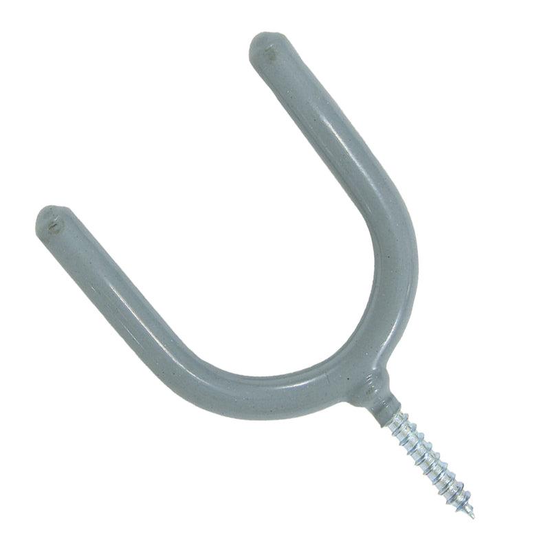 CRAWFORD - Crawford 3.94 in. L Vinyl Coated Gray Steel Medium Storage Hook 15 lb. cap. 2 pk