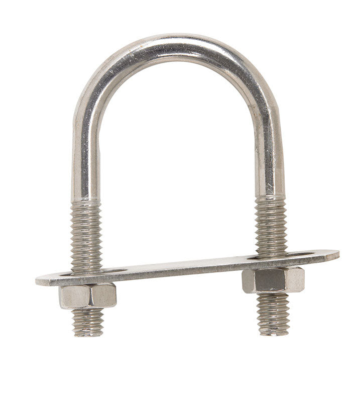 HAMPTON - Hampton 5/16 in. X 1-3/8 in. W X 2-1/2 in. L Coarse Zinc-Plated Stainless Steel U-Bolt - Case of 5