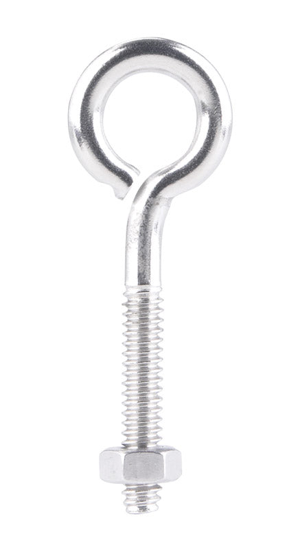 HAMPTON - Hampton 3/16 in. X 2 in. L Stainless Stainless Steel Eyebolt Nut Included - Case of 10