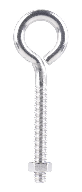 HAMPTON - Hampton 5/16 in. X 4 in. L Stainless Stainless Steel Eyebolt with Nut Nut Included - Case of 5