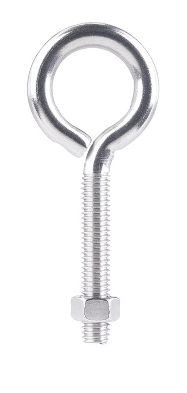 HAMPTON - Hampton 3/8 in. X 4 in. L Stainless Stainless Steel Eyebolt Nut Included - Case of 5