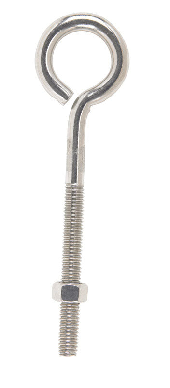 HAMPTON - Hampton 3/8 in. X 6 in. L Stainless Stainless Steel Eyebolt Nut Included - Case of 5