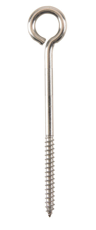 HAMPTON - Hampton 1/4 in. X 5 in. L Stainless Stainless Steel Lag Thread Eyebolt - Case of 5