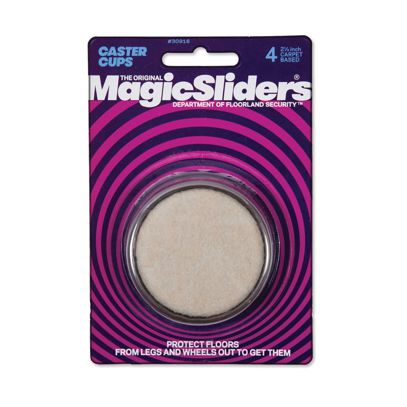 MAGIC SLIDERS - Magic Sliders Carpet Based Caster Cups Oatmeal Round 2-1/2 in. W X 2-1/2 in. L 4 pk - Case of 4