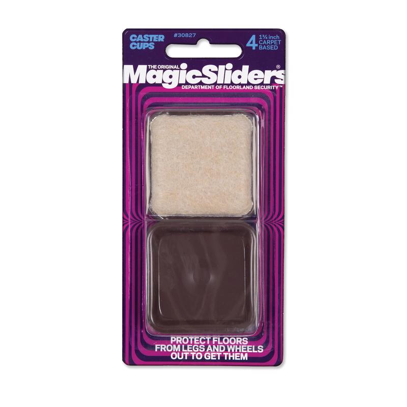 MAGIC SLIDERS - Magic Sliders Plastic Caster Cup Brown Square 1-3/4 in. W X 1-3/4 in. L 4 pk