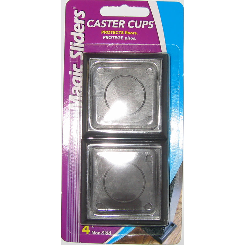MAGIC SLIDERS - Magic Sliders Plastic Caster Cup Brown Square 2 in. W X 2 in. L 4 pk - Case of 6